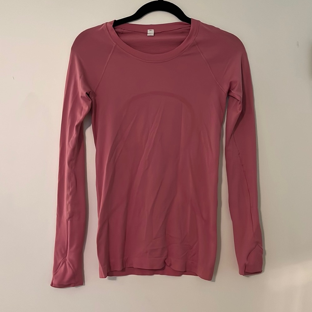 RARE lululemon pink long sleeve swiftly tech tee